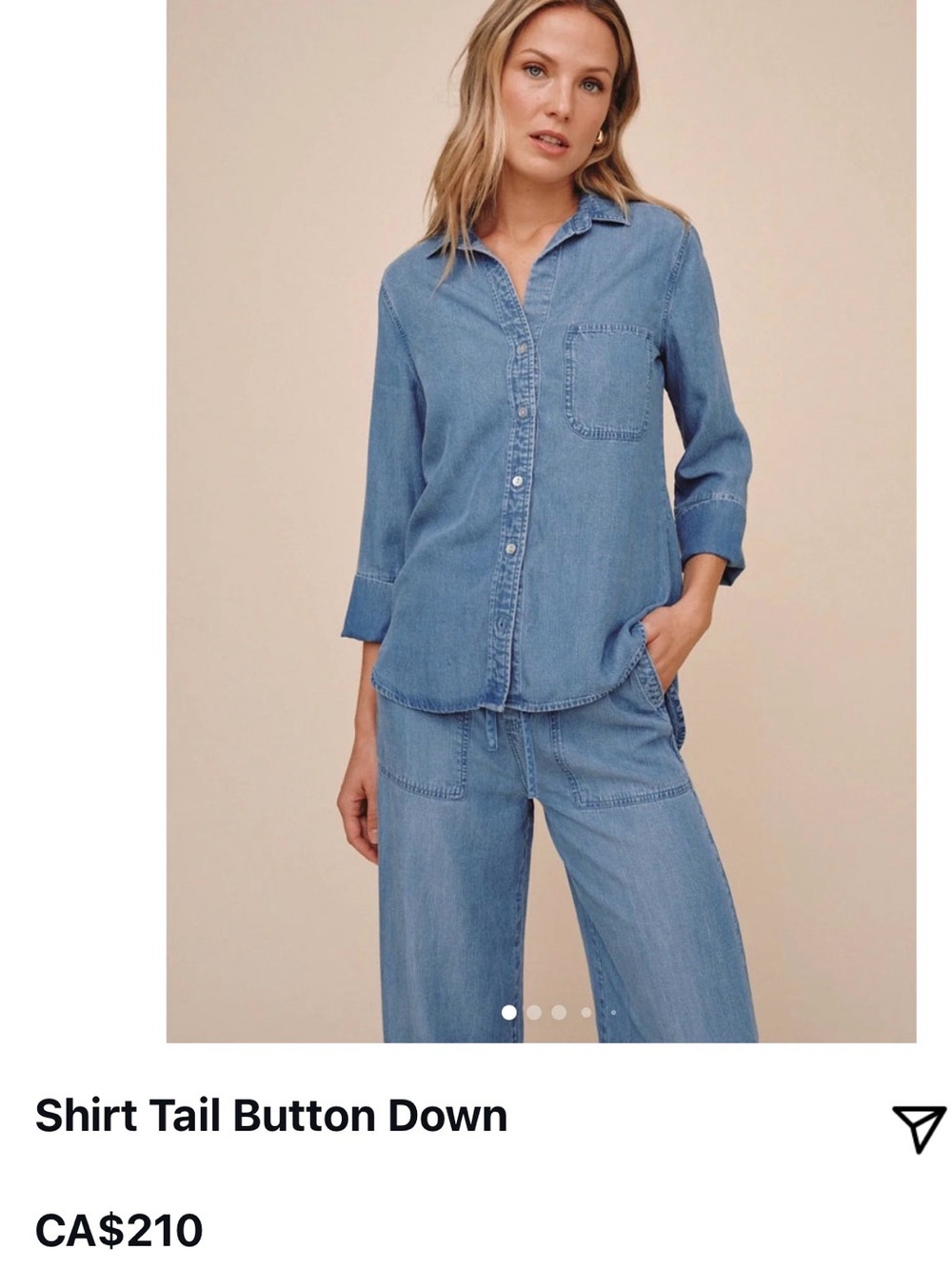 denim shirt tail button down shirt PTP 20”